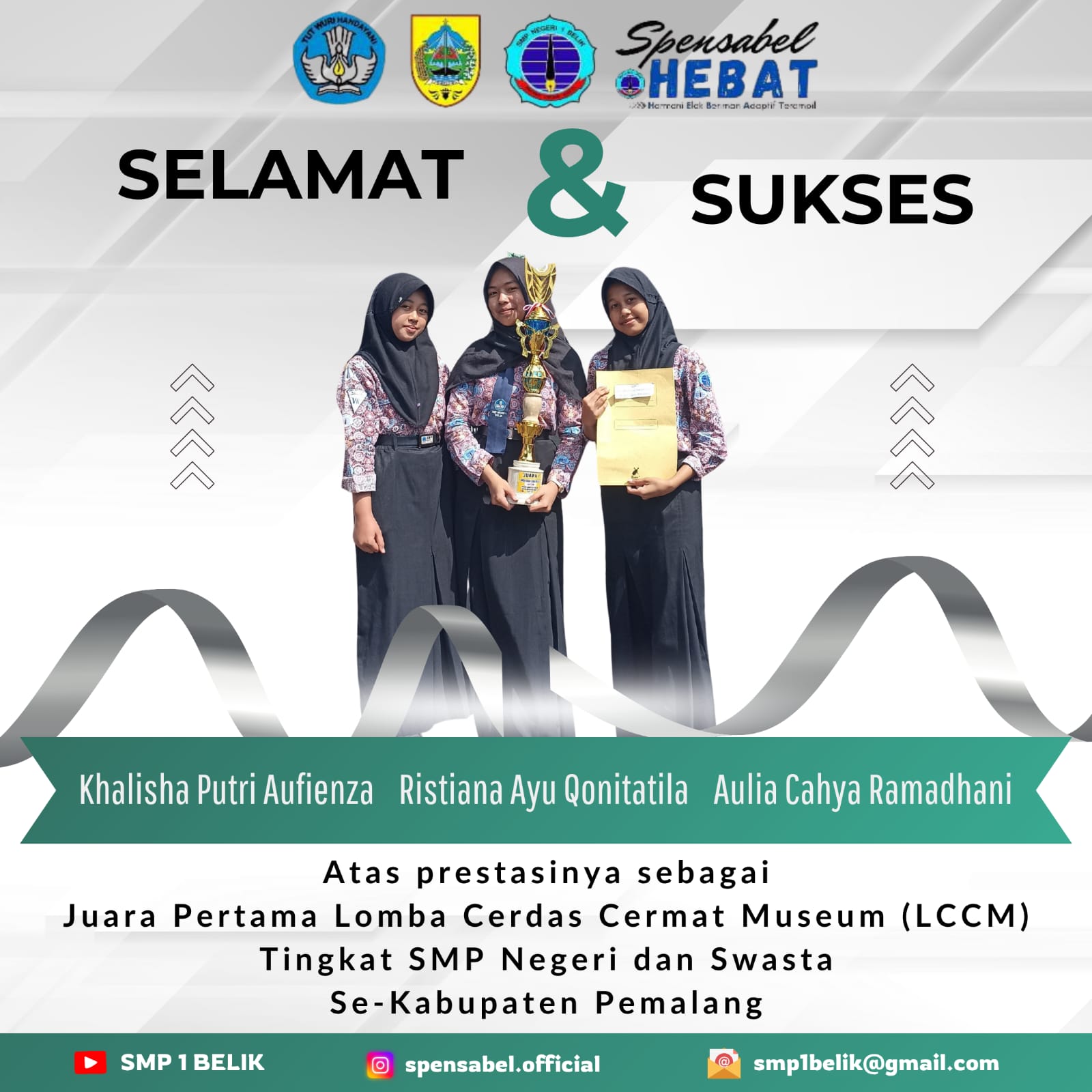 Kebanggaan Pemalang: Siswi SMPN 1 Belik Juarai LCCM Antar-SMP