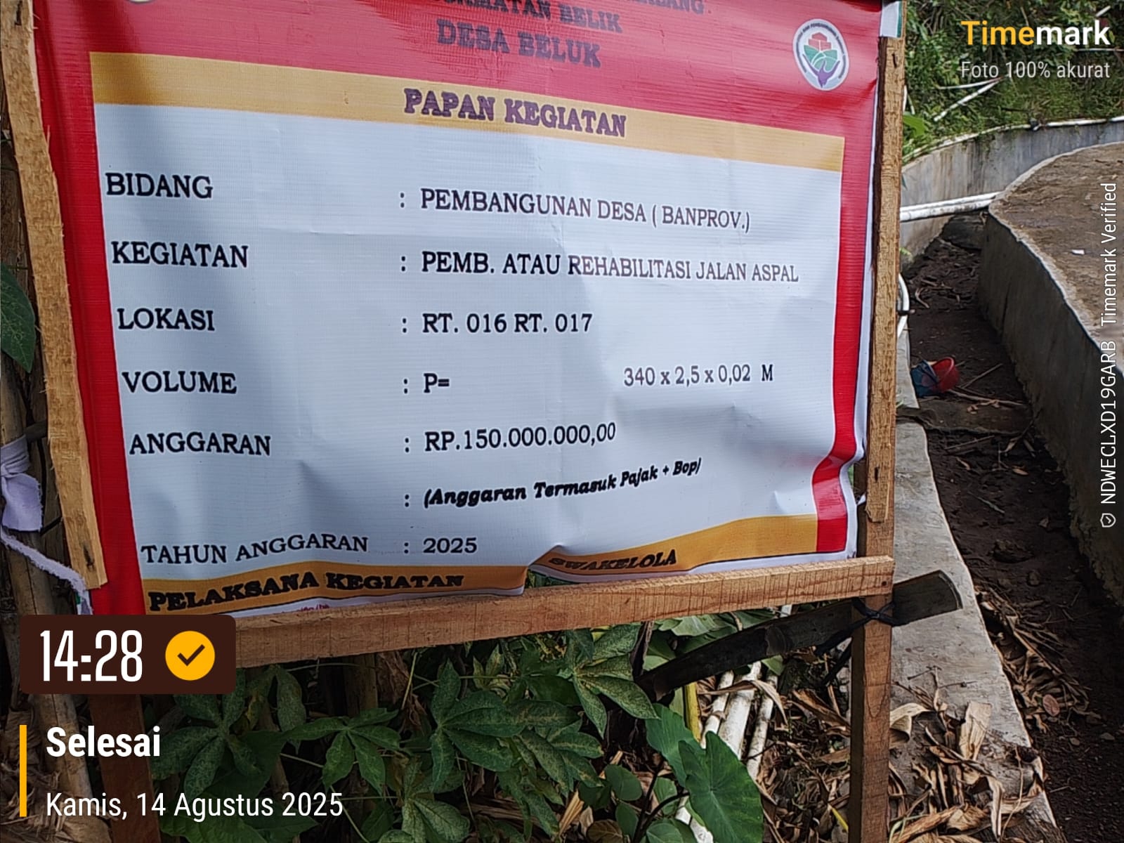 Papan proyek desa beluk