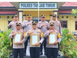 3 Kapolsek di Tanjab Timur Diganjar Penghargaan atas Dukungan Swasembada Pangan