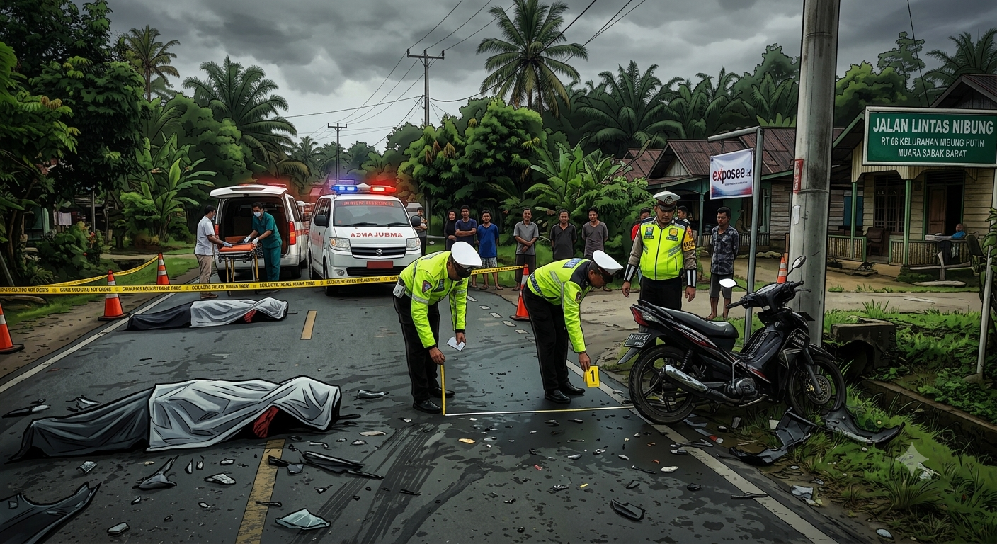 Kecelakaan Maut di Jalan Lintas Nibung Putih Tanjab Timur, Seorang Pengendara Motor Tewas di Tempat 6 1784446415790