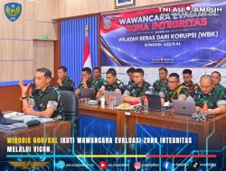 Komitmen Wujudkan Birokrasi Bersih, Danwingdik 600/Kal Pimpin Evaluasi Zona Integritas Secara Daring