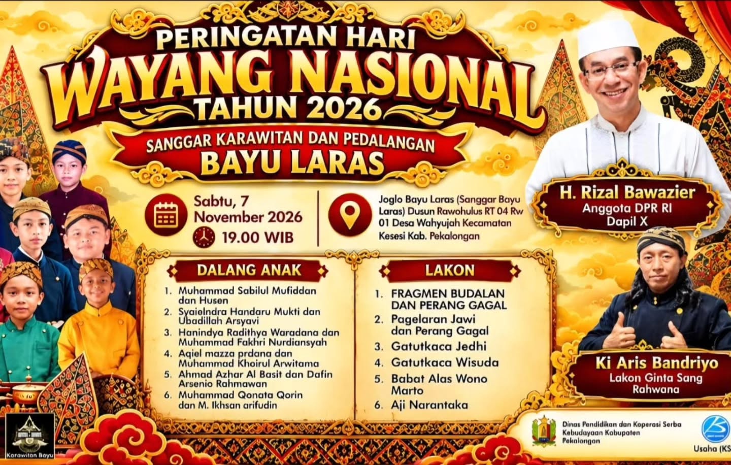 Wayang Kulit dalam rangka Peringatan Hari Wayang Nasional 2026.Tanggal 7 November 2026 mulai ja.heic